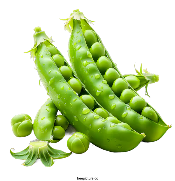[Transparent Background PNG]Fresh green peas isolated on white
