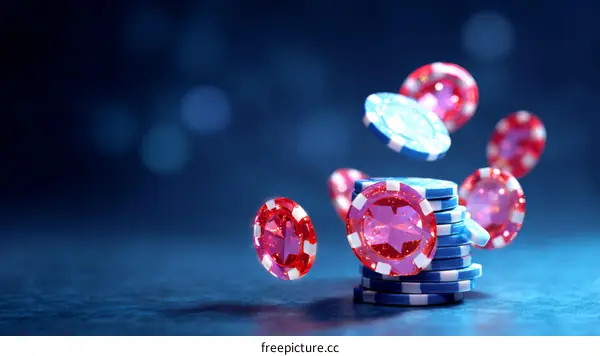 Casino Poker Chips in Motion