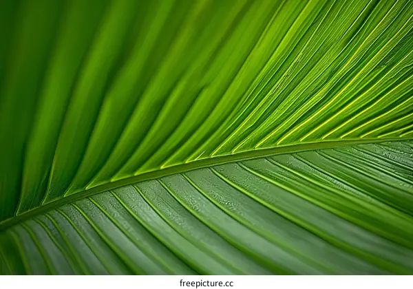 Close-up of a Vibrant Green Leaf with Water Drops