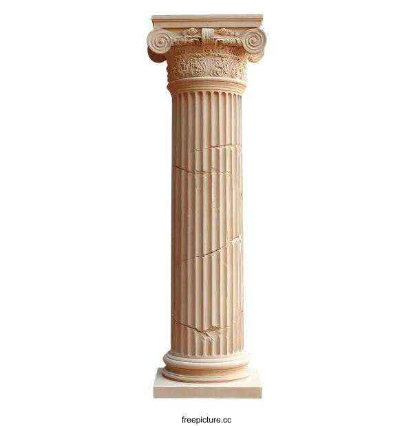 [Transparent Background PNG]Antique Damaged Classical Column