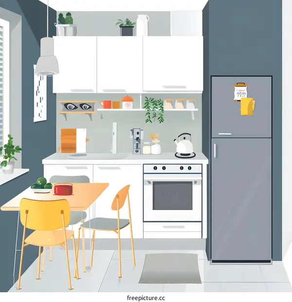 Modern Kitchen Interior Design Illustration
