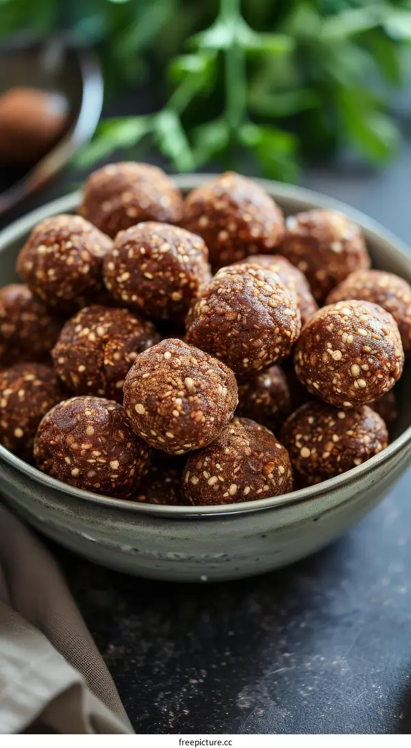 Delicious and healthy homemade energy balls made with dates, nuts and seeds