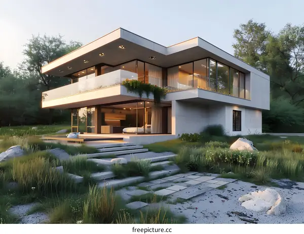 Modern House Design with a Large Window