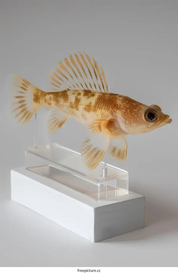 A small fish with a large fin