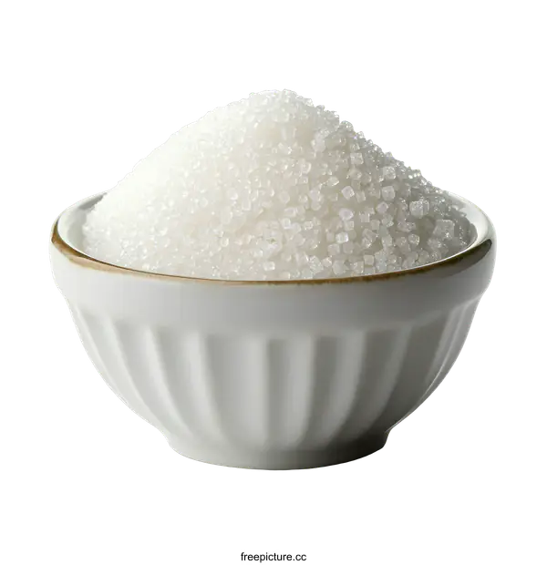 [Transparent Background PNG]White Sugar in a Bowl