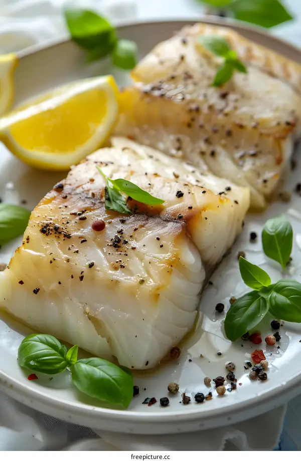 Fried codfish with lemon and spices