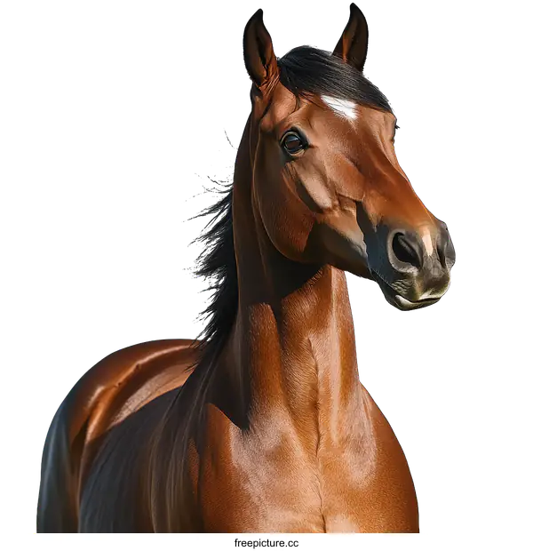 [Transparent Background PNG]Close-up Portrait of a Majestic Horse