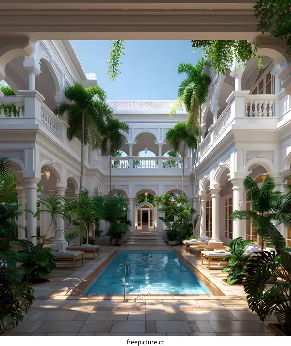 A beautiful courtyard in Seville, Spain