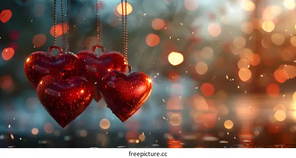 Red heart-shaped pendants