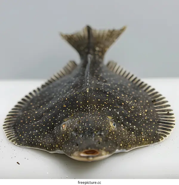 Fresh Flounder Fish on White Background