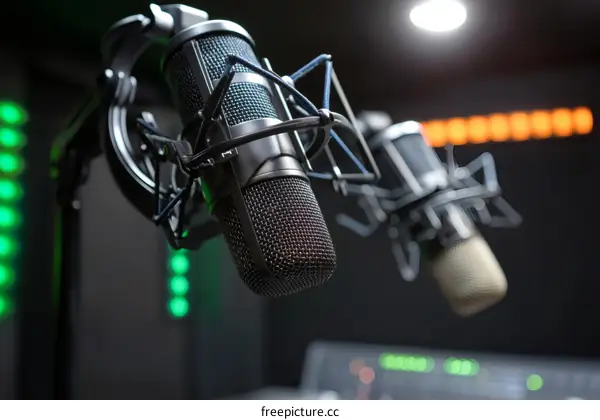 Professional Studio Microphones Closeup