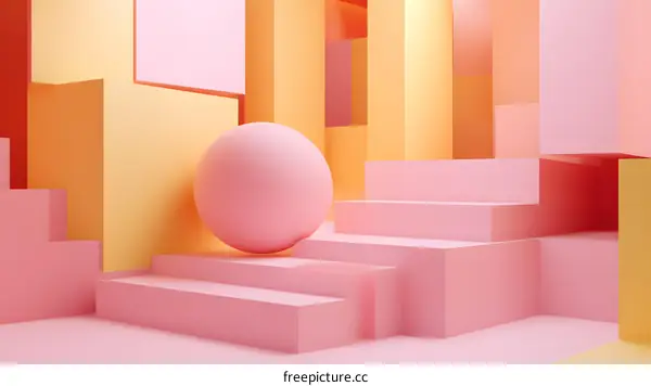 Abstract Geometric Shapes With Pastel Colors