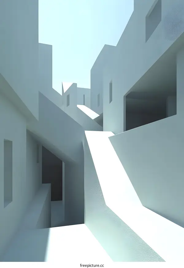Abstract White Minimalist Architecture Interior
