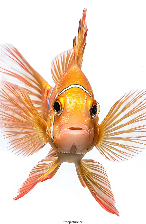 Orange fish white background