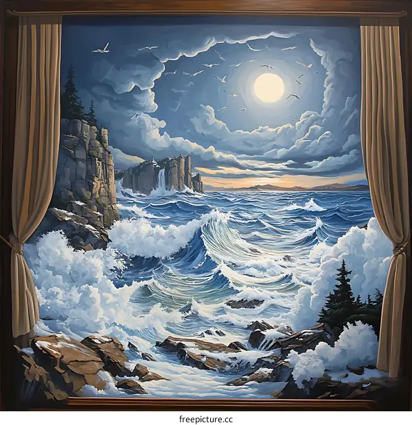 Sea Through Window Painting