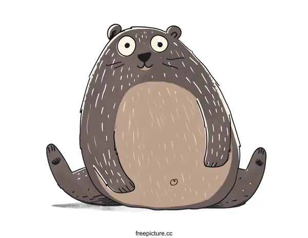 [Transparent Background PNG]Cute Cartoon Illustration of a Smiling Brown Bear