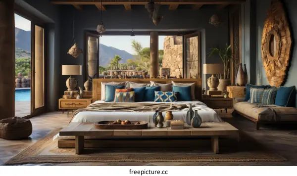 Rustic Mexican Bedroom With a View