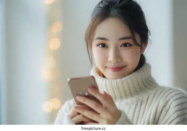 Young Asian woman using a smartphone