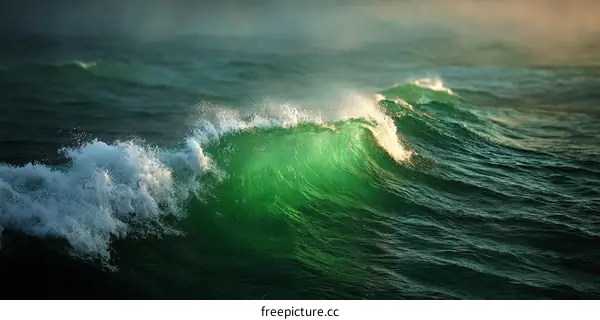 Powerful Ocean Waves at Sunrise