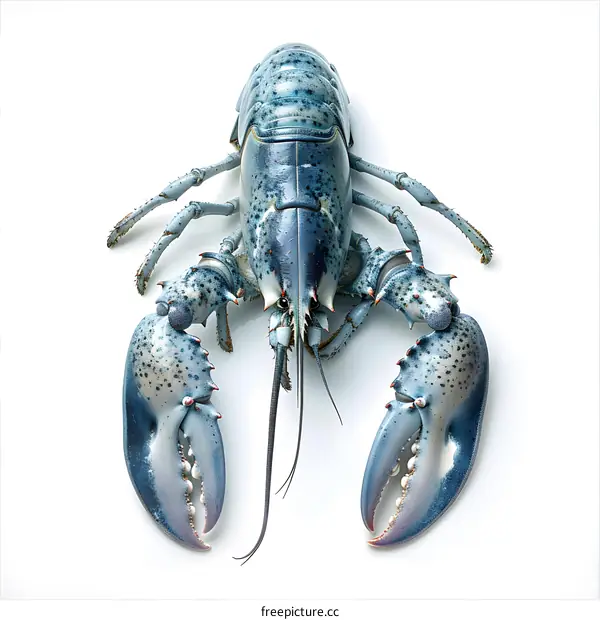 Blue Lobster on White Background