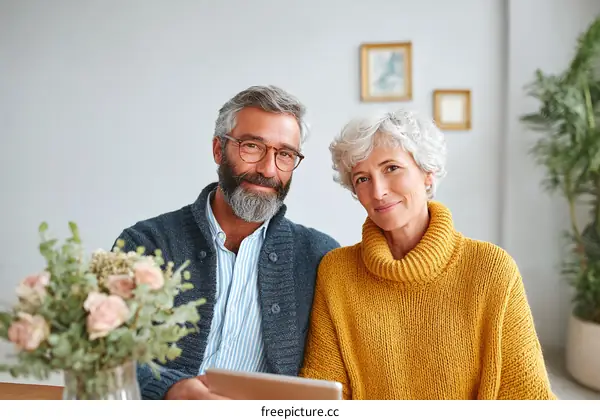Happy Couple Posing for a Portrait