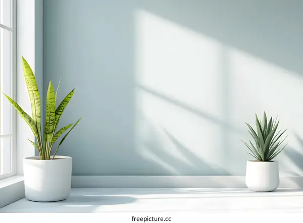 Minimalist Interior Design with Plants and Sunlight
