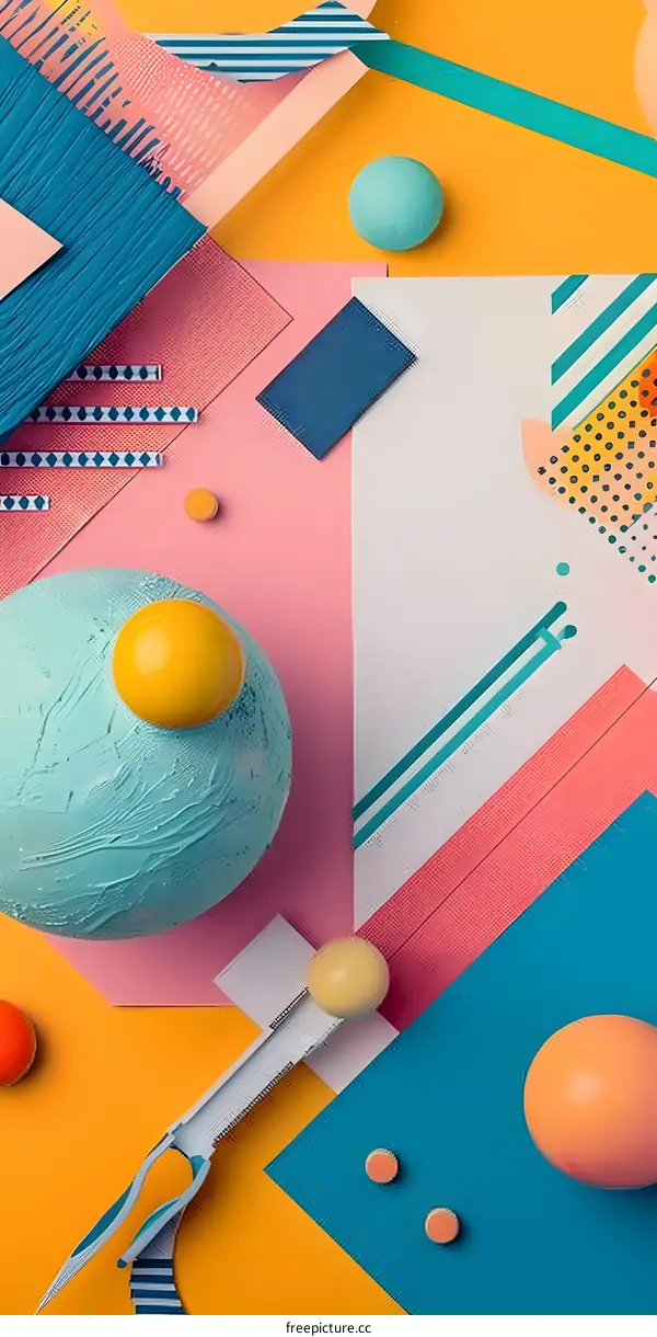 Abstract Geometric Shapes With Colorful Background