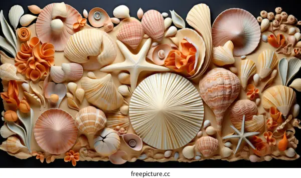 Seashell and Starfish Art Arrangement