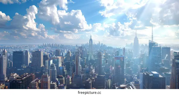 New York City Skyline on a Sunny Day