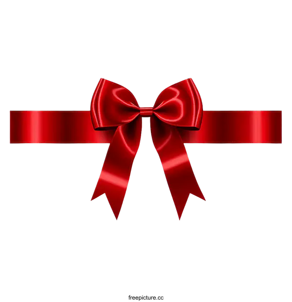 [Transparent Background PNG]Red Satin Ribbon Bow Decoration