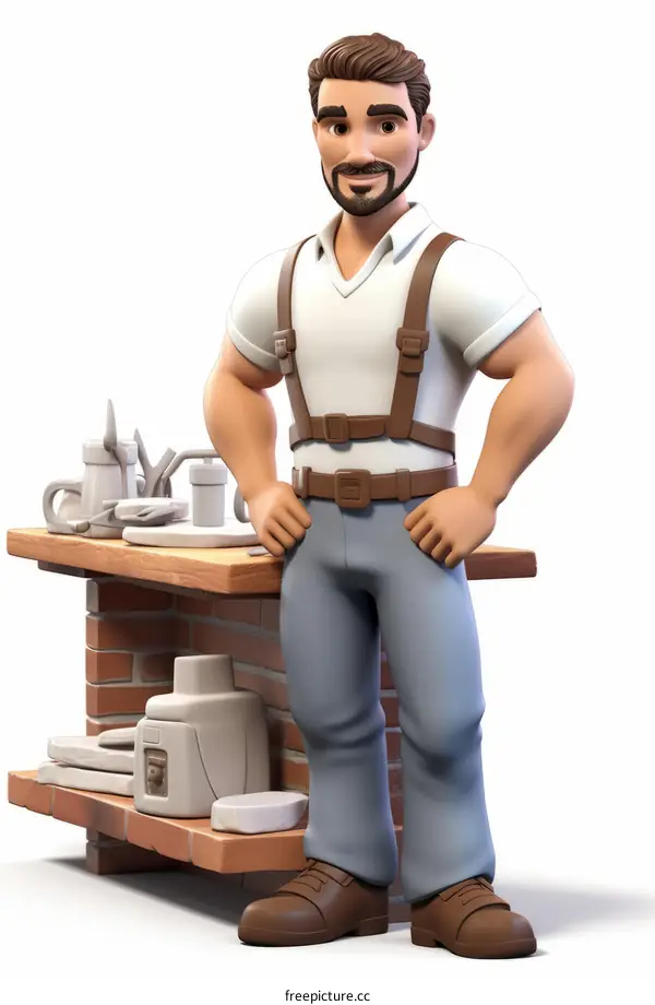 Male chef standing in front of a kitchen counter