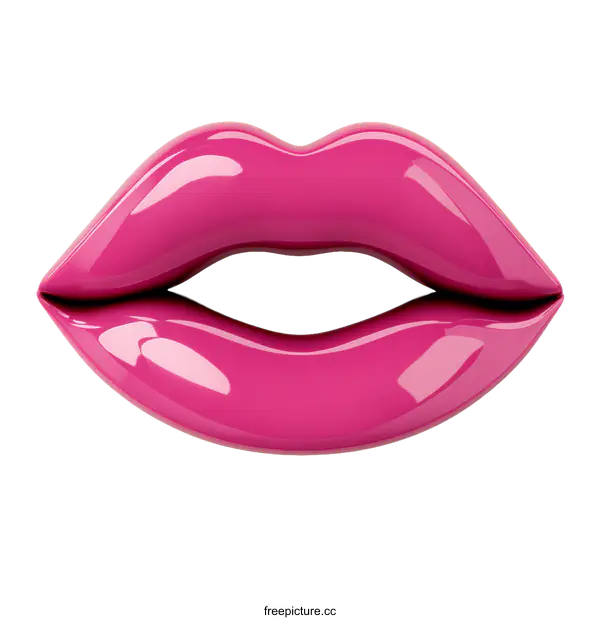 [Transparent Background PNG]Glamorous Pink Lips Illustration