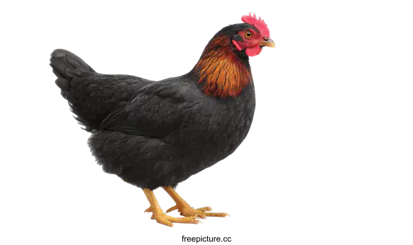 [Transparent Background PNG]Black and Red Chicken Portrait