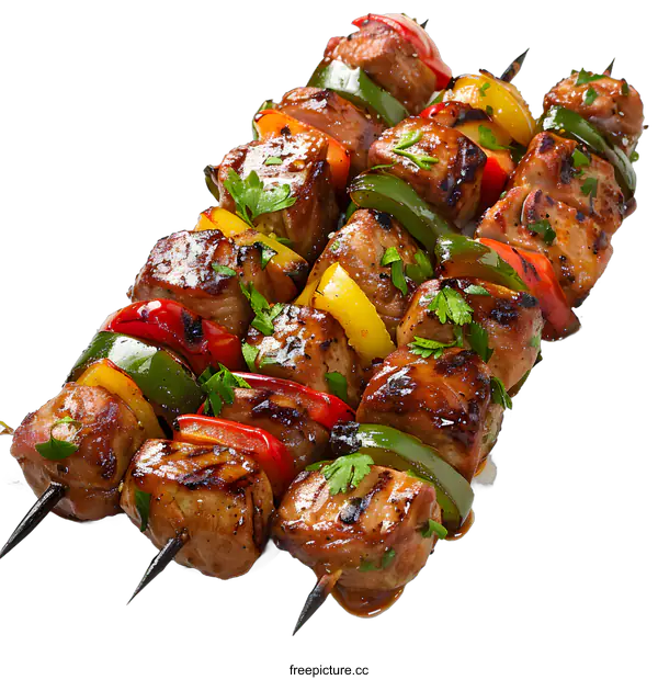 [Transparent Background PNG]Grilled meat and vegetable skewers