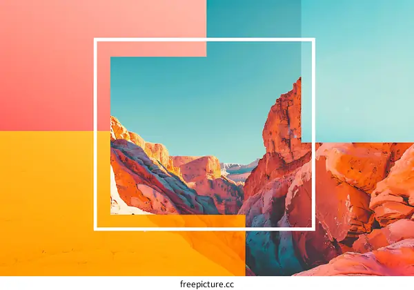 Abstract Canyon Landscape With Colorful Background