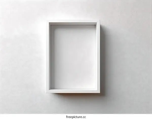 Empty White Picture Frame on a Plain Wall