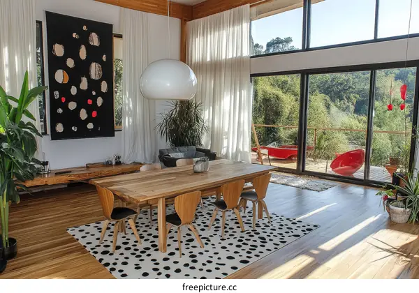Modern Dining Room with Panoramic View
