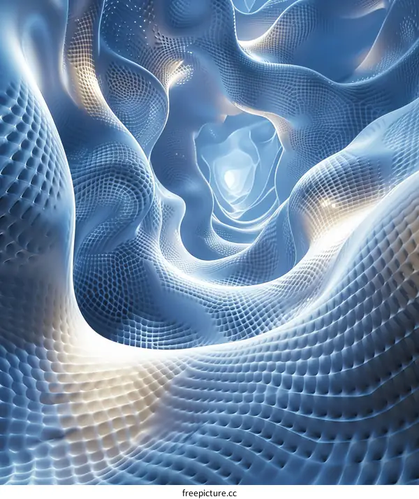 Abstract Blue and White Digital Art