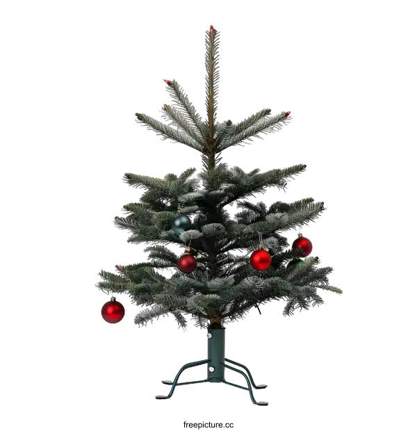 [Transparent Background PNG]Small Christmas Tree with Red Ornaments