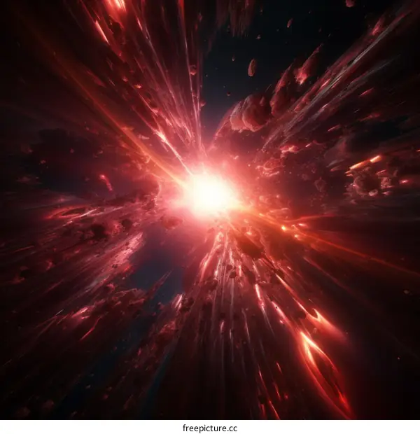 Supernova remnant expanding into space