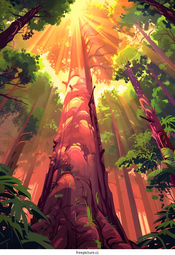 Sunlight Through The Forest Canopy