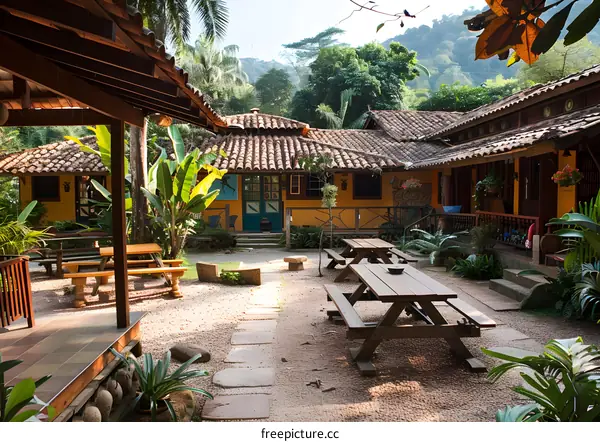 Tranquil Courtyard in a Tropical Paradise