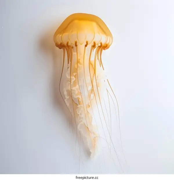 Golden Jellyfish on White Background