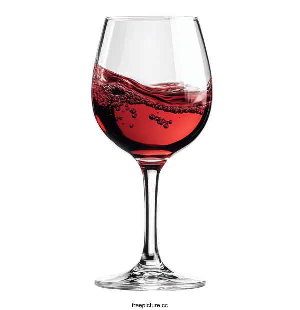 [Transparent Background PNG]Elegant Red Wine Glass with Sparkling Liquid