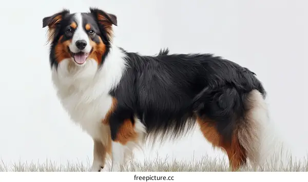 Happy Dog Portrait Against Plain Background