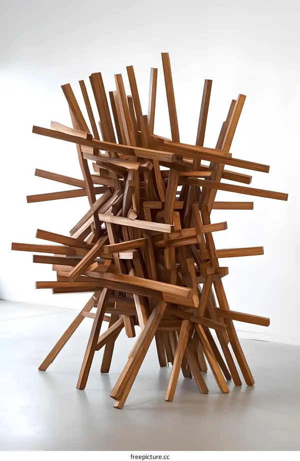 Wooden Sculpture  Abstract Art Installation