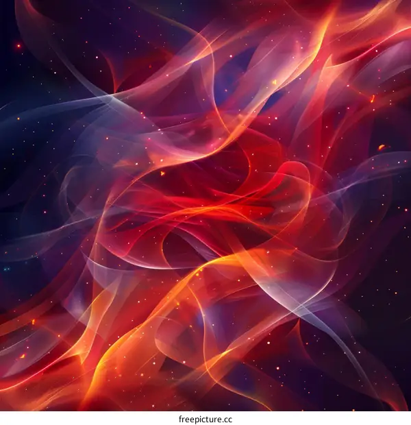 Abstract Red and Blue Flames