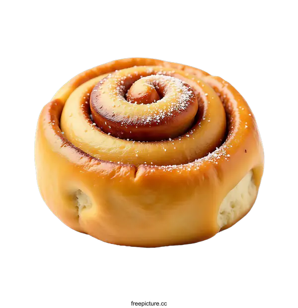 [Transparent Background PNG]Closeup of a Freshly Baked Cinnamon Roll