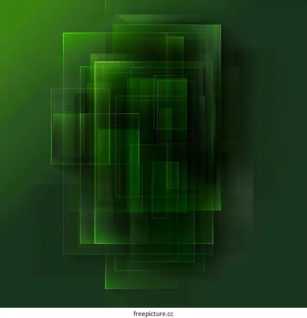 Green abstract background with squares