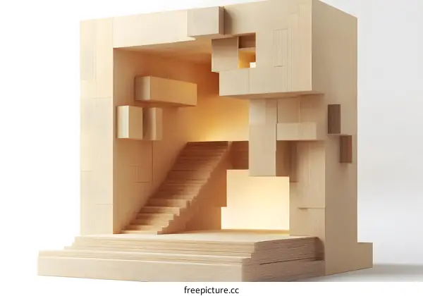 Abstract Architecture with Staircase and Minimalist Design